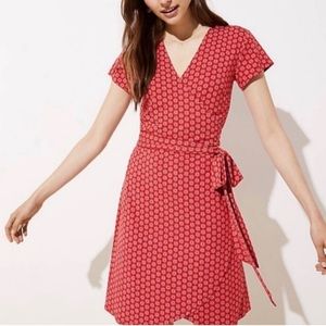 Loft red wrap dress